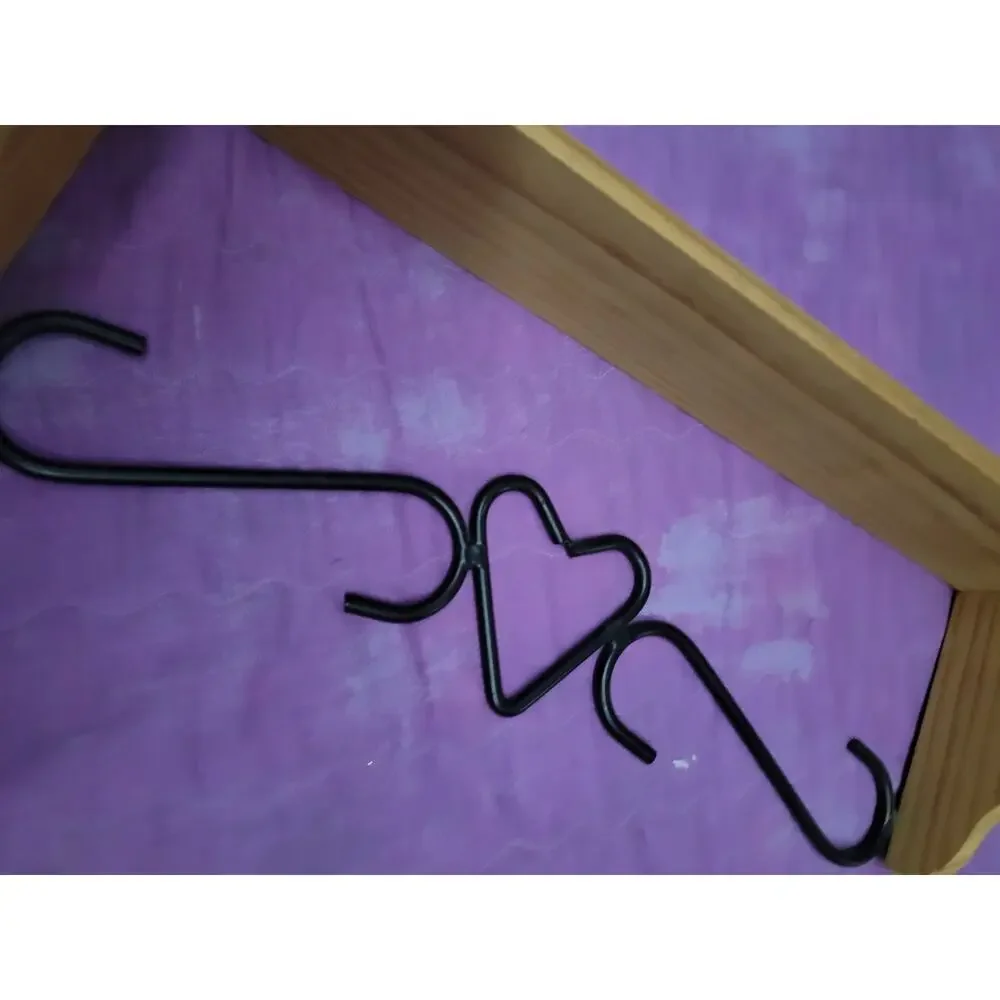 Wood And Metal Heart Shelf Retro Cottage
